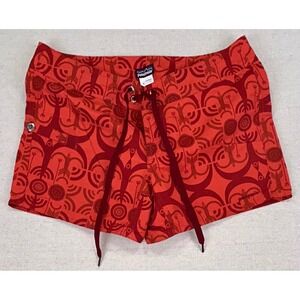 Patagonia Womens Red‎ Tribal Print Board Shorts Swim Trunks Size 4